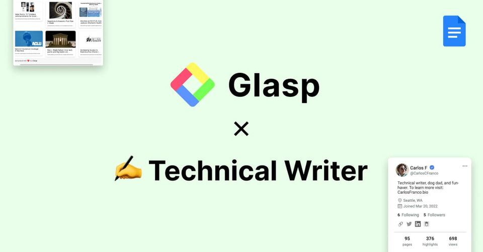 Glasp and Professional Technical Writer Carlos Franco