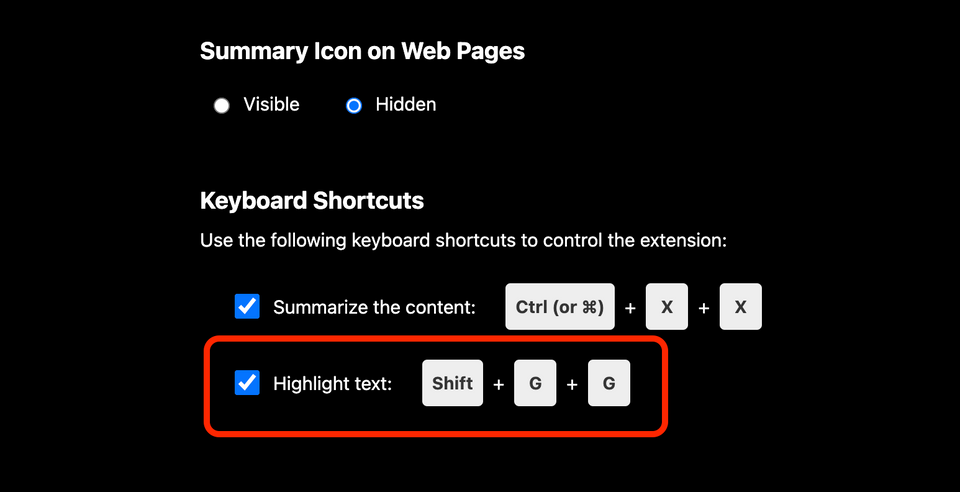 How to highlight sentences with a keyboard shortcut?