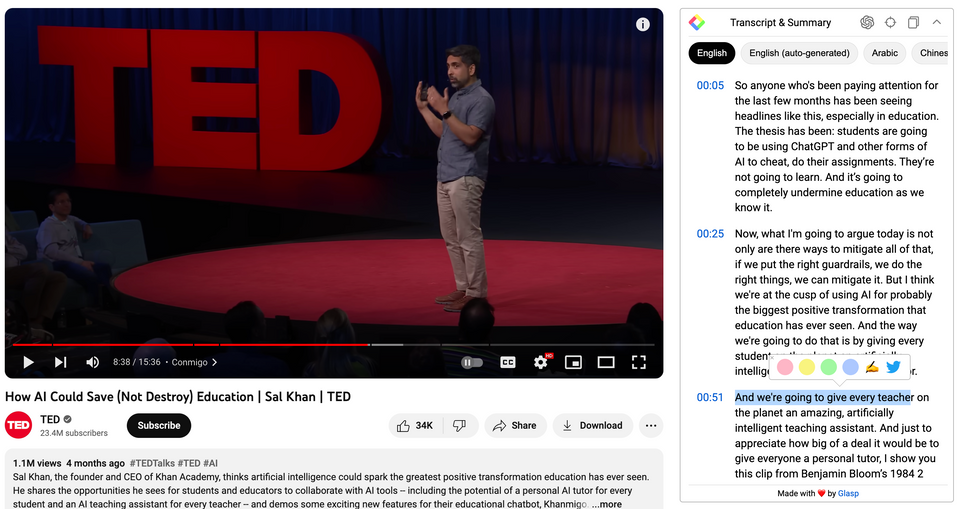 Sal Khan - How AI Could Save (Not Destroy) Education at TED Talk: Summary and Q&A