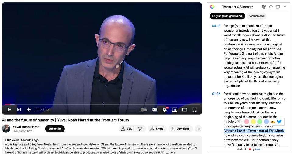 Yuval Noah Harari - AI and the future of humanity : Summary and Q&A